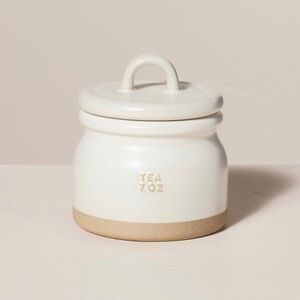 7oz Stoneware Crock Tea Canister Cream/Clay - Hearth & Hand™ with Magnolia